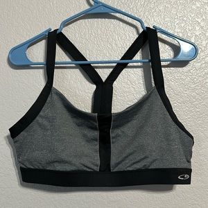 Champion DuoDry Black and Grey Sports Bra - Size XL